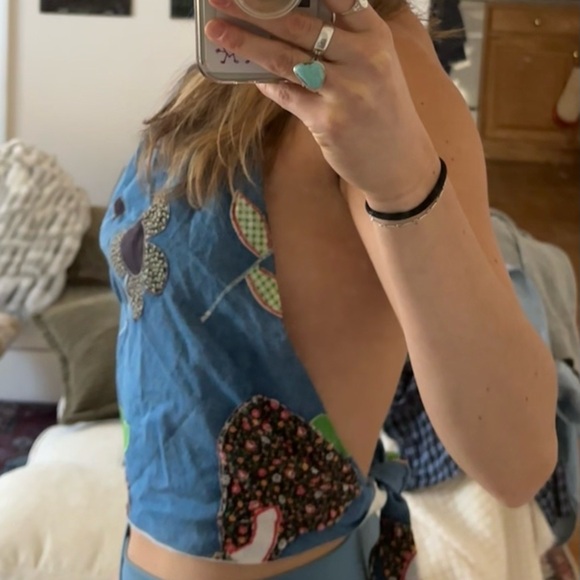 handmade vintage floral halter - Picture 2 of 3